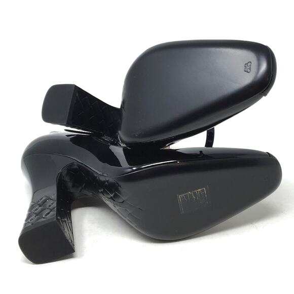 Bottega Veneta Women's Sz 39.5/9. 5 Black Patent Leather Cut Out Mary Jane Heels - Picture 7 of 8